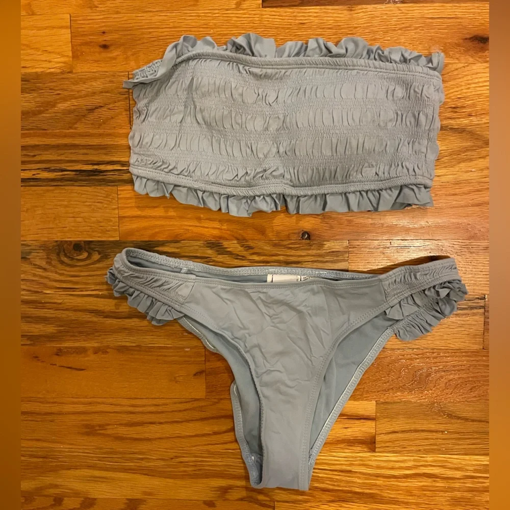 Light Blue Ruffle Bikini Set - Picture 3 of 8